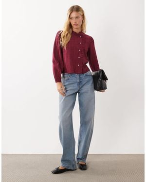 Mango Teen Button Detail Blouse - Red