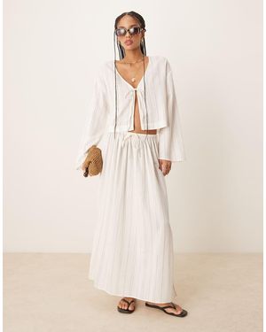 ASOS Belle Linen Blend Beach Skirt - Natural