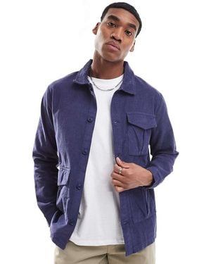 Another Influence Cord Utility Overshirt - Blue
