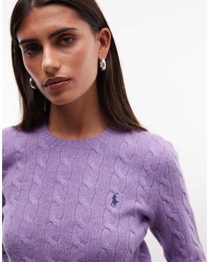 Polo Ralph Lauren Icon Logo Cotton Cable Knit Jumper - Purple
