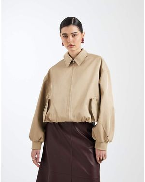ASOS Oversized Bomber Jacket - Natural