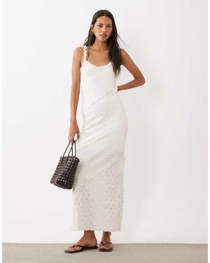 Miss Selfridge Vestido Maxi De Tirantes Texturizado En-Blanco - Neutro