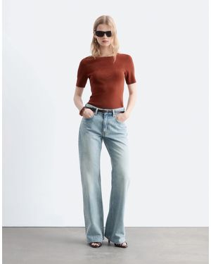 & Other Stories Jeans mit niedriger taille und weitem bein - Weiß