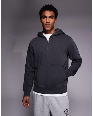 ADPT Oversized Quarter Zip Hoodie - Blue