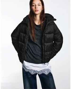 Pull&Bear Puffer Jacket - Black