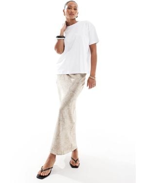 4th & Reckless Satin Maxi Skirt - White