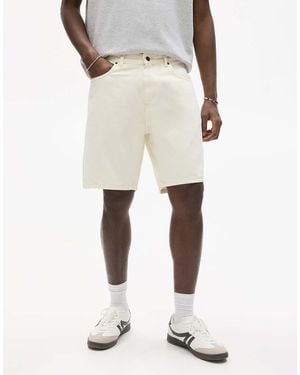 Pull&Bear Standaard Denim Bermuda Shorts - Naturel