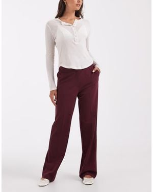 ASOS Tailo Slim Straight Trousers - Red