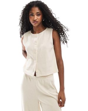 Miss Selfridge Premium Zacht Geribbeld Gilet - Wit