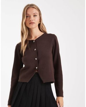 ONLY – cropped-strickjacke - Braun