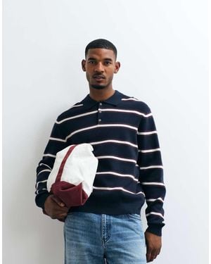 Jack & Jones Knitted Polo Top - Blue