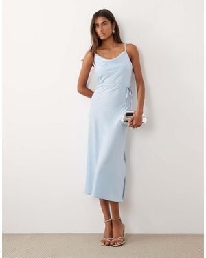 Y.A.S Satin Cami Midi Dress - Blue