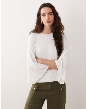 ASOS Batwing Sleeve Cinched Waist Top - Natural