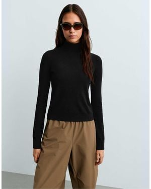 Oysho Feinstrickpullover mit stehkragen - Schwarz