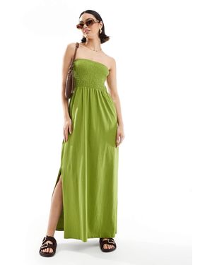 Threadbare Robe bandeau mi-longue à buste froncé - olive - Vert