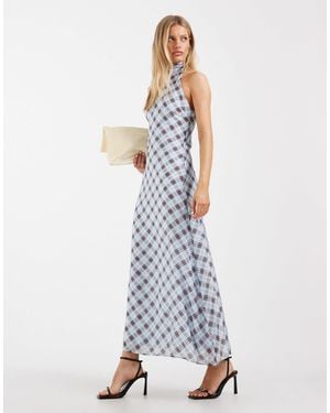 ASOS Chiffon High Neck Halter Maxi Dress - White