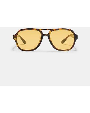 Stradivarius Double Bridge Resin Sunglasses - Metallic