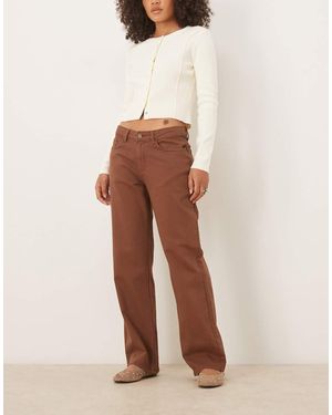 Vila Low Waisted Relaxed Jeans - Natural