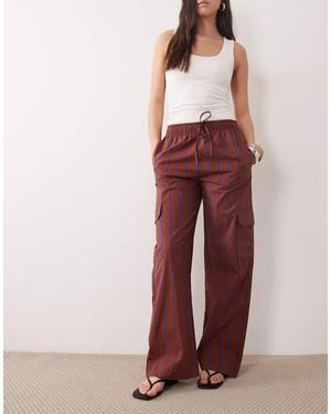 Mango Pleat Front baggy Trouser - Brown