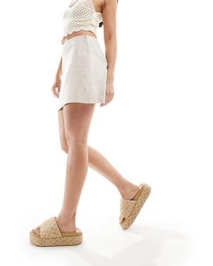 Mango Linen Mini Skirt - White