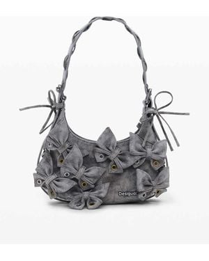 Desigual Small Bag With Butterfly Appliqués - Grey