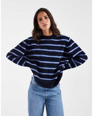 ASOS Drop Shoulder Pad Longline Jumper - Blue