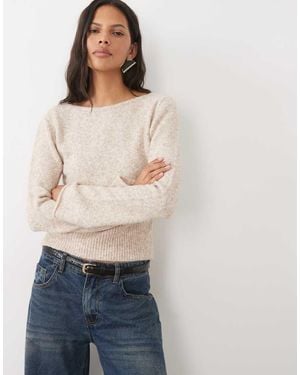 ASOS Trui Met Splitnek En Taille-Inzet - Naturel