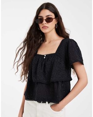 Levi's Blusa De Encaje Negra - Negro