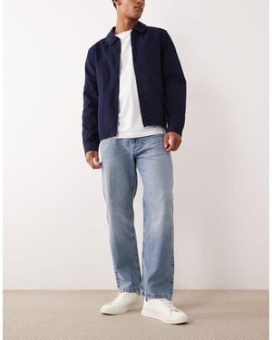 Mango – andreas – gerade geschnittene jeans aus leinenmix - Blau
