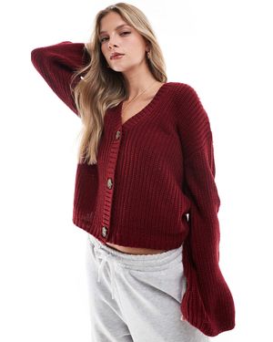 Brave Soul Button Up Cardigan - Red