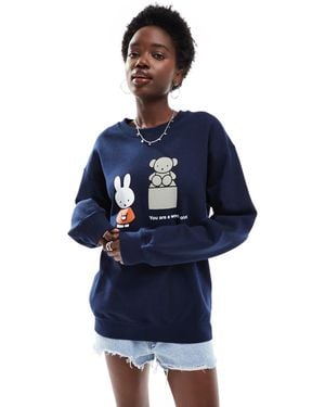 Daisy Street X Miffy Sweatshirt With Work Of Art Graphic - Blue