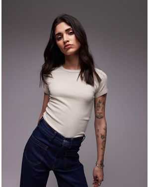 TOPSHOP Wide Rib Tee - Blue