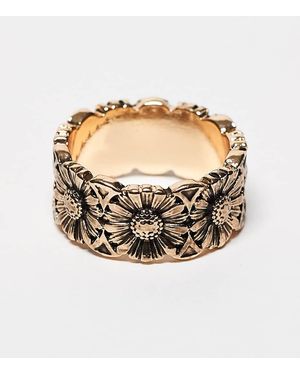 Reclaimed Vintage Skinny Daisy Ring - White