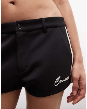 CERNUCCI Pantaloncini Sartoriali Micro Neri Con Fettuccia Laterale - Nero