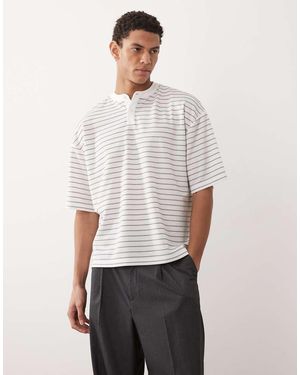 ASOS Boxy Oversized Henley T-shirt - White