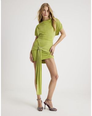 River Island Embellished Drape Trim Mini Dress - Green