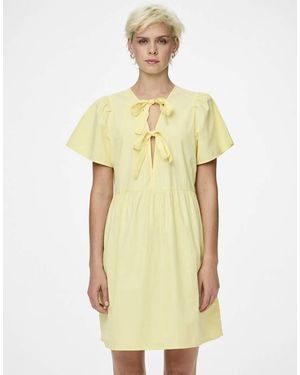 Pieces Vestito Tenue A Maniche Corte - Giallo