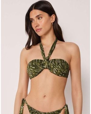 Calzedonia Bandeau Bikini Top Natural Tie-Dye - Green