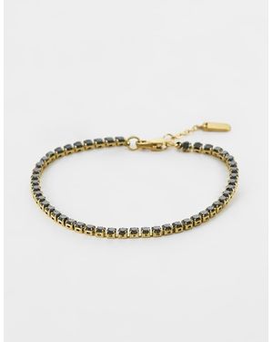 ASOS Waterproof Stainless Steel Cubic Zirconia Stone Cup Chain Bracelet - White