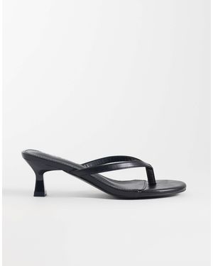 Public Desire Evermore Kitten Heel Toe Thong Sandals - White