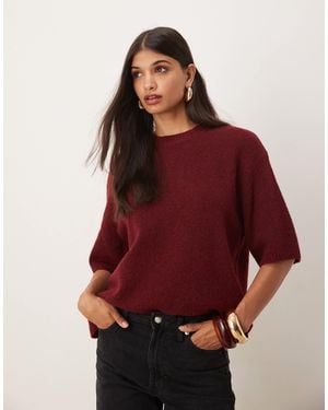 ASOS Relaxed Knitted Alpaca Tshirt - Red