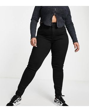 Noisy May Callie High Waisted Skinny Jeans - Black