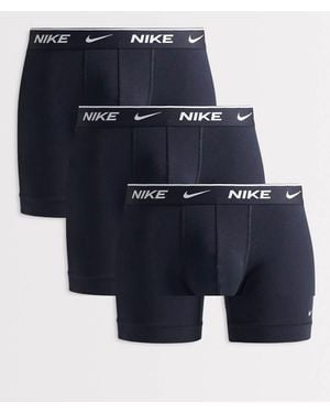 Nike Essential Cotton Stretch 3 Pack Boxer Briefs - Blue