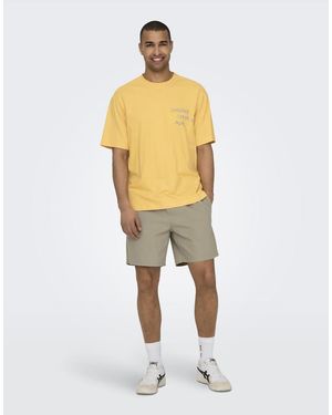 Only & Sons Pantalones Cortos Negros De - Metálico