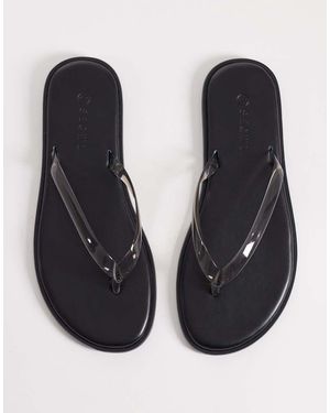 SEQWL Chanclas Negras De Goma De - Azul