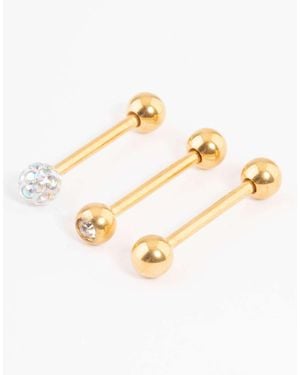 Lovisa – multipack zungenpiercings aus veretem titan mit kugeldesign - Mettallic