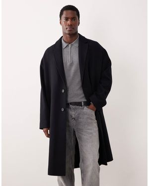 SELECTED – longline-mantel aus wollmix - Blau