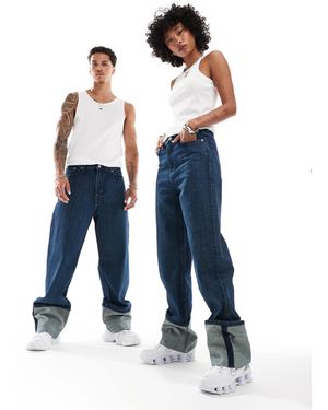 Weekday Galaxy - jean large unisexe avec ourlet retroussé - saphir - Bleu