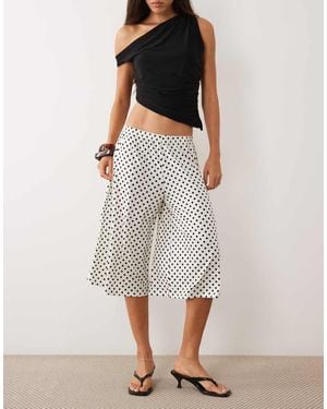 Miss Selfridge Culotte De Pernera Ancha En Negro Y Blanco Con Estampado De, Conjunto-Multi - Gris