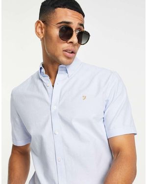 Farah Brewer Slim Fit Short Sleeve Shirt - Blue